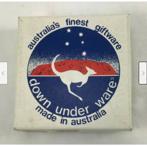 Vtg 4 Australian Marble Coasters A Leon 1988 Down Under Ware Kangaroo Kookaburra - Picture 4 of 7